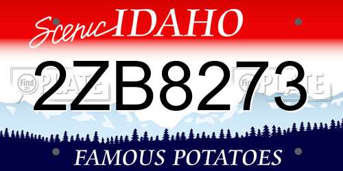 2ZB8273 Idaho License Plate