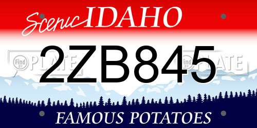 2ZB845 Idaho License Plate