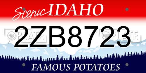 2ZB8723 Idaho License Plate