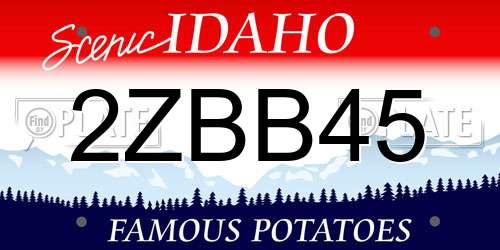 2ZBB45 Idaho License Plate