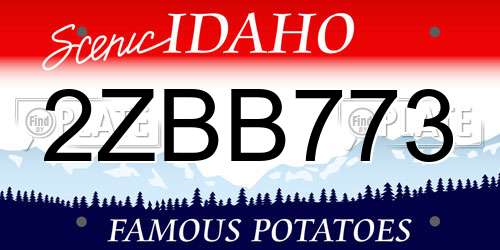 2ZBB773 Idaho License Plate