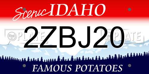 2ZBJ20 Idaho License Plate
