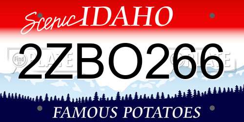 2ZBO266 Idaho License Plate