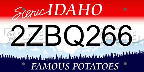 2ZBQ266 Idaho License Plate