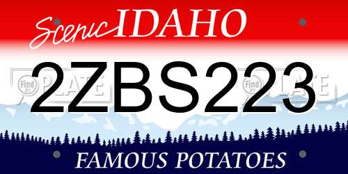 2ZBS223 Idaho License Plate