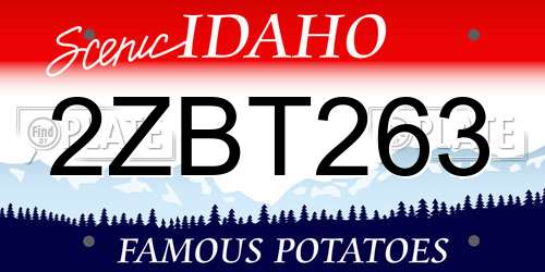 2ZBT263 Idaho License Plate