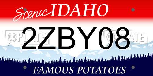 2ZBY08 Idaho License Plate