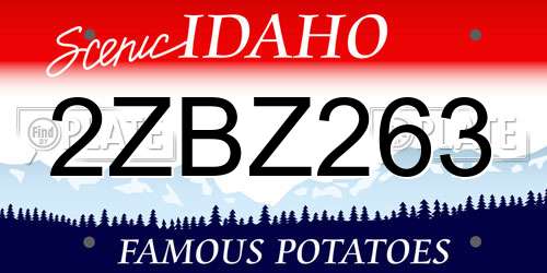 2ZBZ263 Idaho License Plate