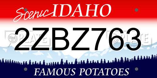 2ZBZ763 Idaho License Plate