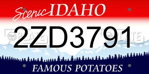 2ZD3791 Idaho License Plate