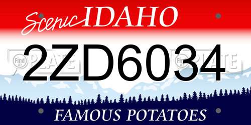 2ZD6034 Idaho License Plate