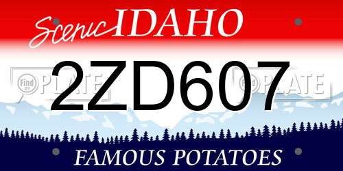 2ZD607 Idaho License Plate