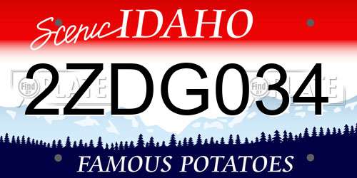 2ZDG034 Idaho License Plate