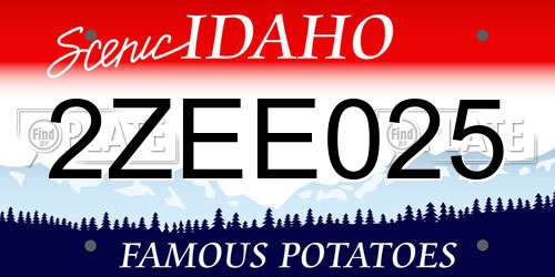 2ZEE025 Idaho License Plate