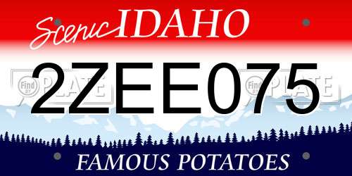 2ZEE075 Idaho License Plate
