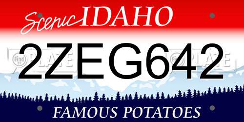 2ZEG642 Idaho License Plate