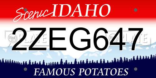 2ZEG647 Idaho License Plate