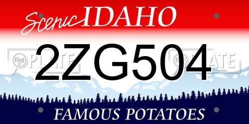 2ZG504 Idaho License Plate