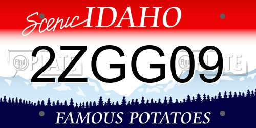 2ZGG09 Idaho License Plate