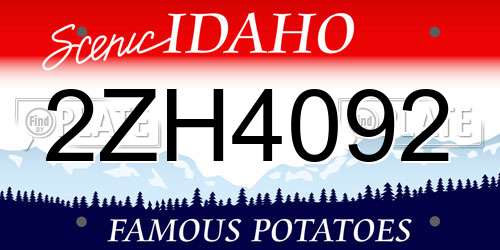 2ZH4092 Idaho License Plate