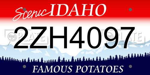 2ZH4097 Idaho License Plate