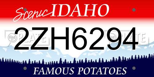 2ZH6294 Idaho License Plate