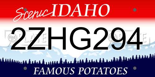 2ZHG294 Idaho License Plate