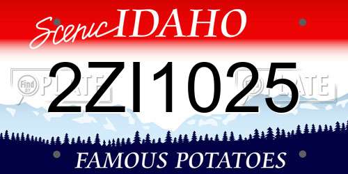 2ZI1025 Idaho License Plate