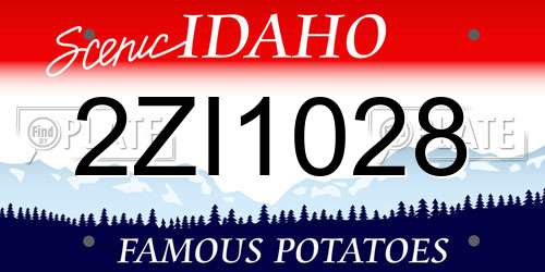 2ZI1028 Idaho License Plate