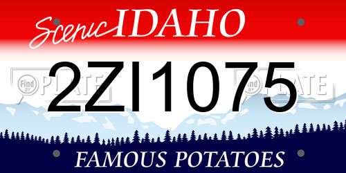 2ZI1075 Idaho License Plate
