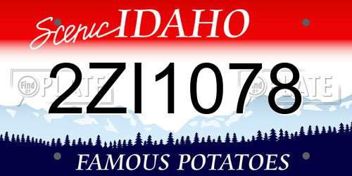 2ZI1078 Idaho License Plate