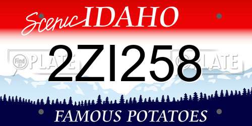2ZI258 Idaho License Plate