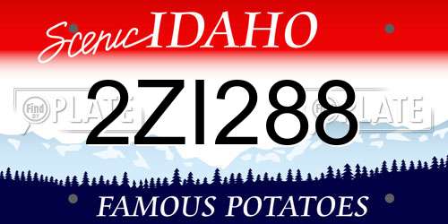 2ZI288 Idaho License Plate