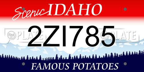 2ZI785 Idaho License Plate