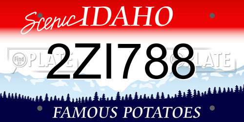 2ZI788 Idaho License Plate