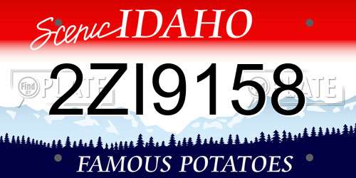2ZI9158 Idaho License Plate