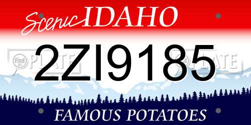 2ZI9185 Idaho License Plate