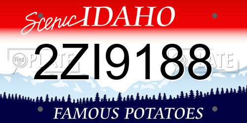 2ZI9188 Idaho License Plate