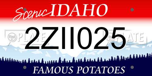 2ZII025 Idaho License Plate