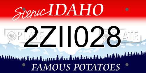 2ZII028 Idaho License Plate