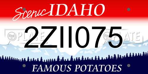 2ZII075 Idaho License Plate
