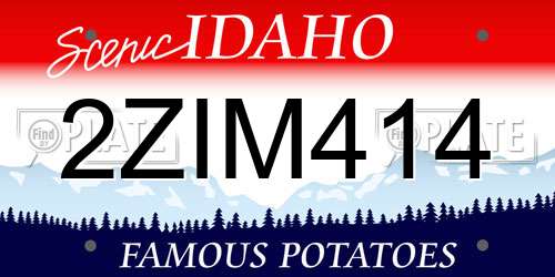 2ZIM414 Idaho License Plate