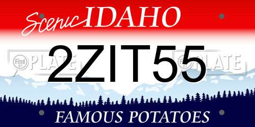 2ZIT55 Idaho License Plate