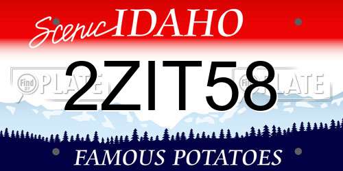2ZIT58 Idaho License Plate