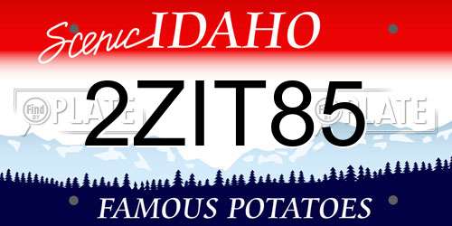 2ZIT85 Idaho License Plate