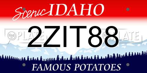 2ZIT88 Idaho License Plate
