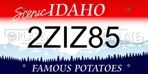 2ZIZ85 Idaho License Plate