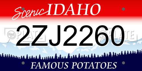 2ZJ2260 Idaho License Plate