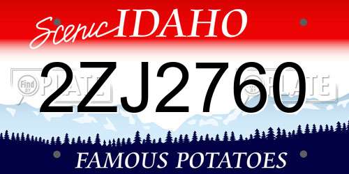2ZJ2760 Idaho License Plate
