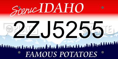 2ZJ5255 Idaho License Plate